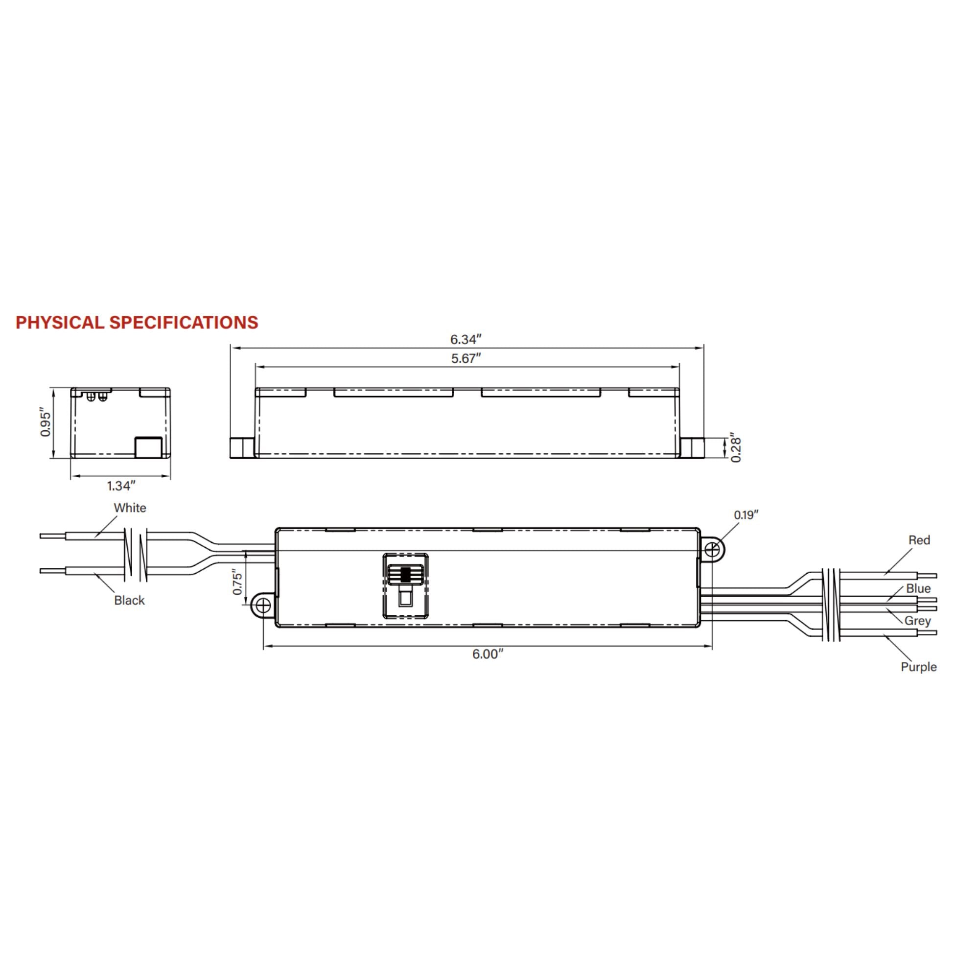 25 Watts LED Driver, Selectable Current 450-600mA, 0-10V Dimming, 120-277V