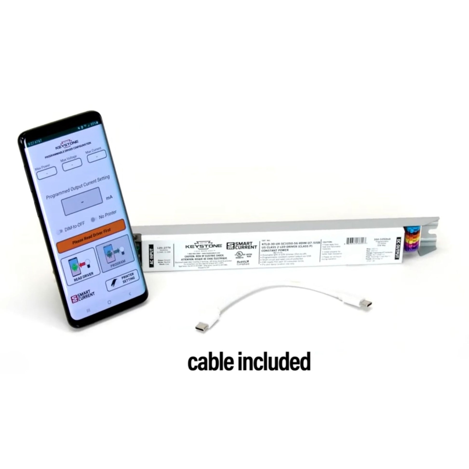 Keystone Technologies - SmartCurrent 30W Linear Programmable LED Driver 350-1050mA, 0-10V Dimming, 120-277V | Bees Lighting