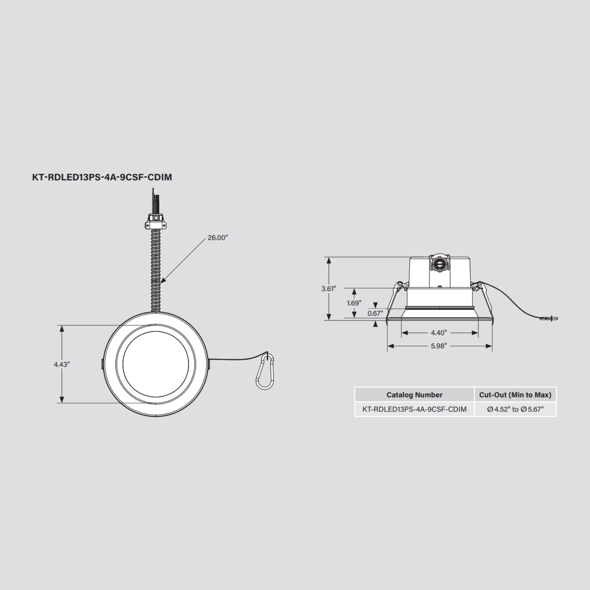 Advanta 4" LED Commercial Downlight, 1500 Lm, 5-CCT, 120-277V
