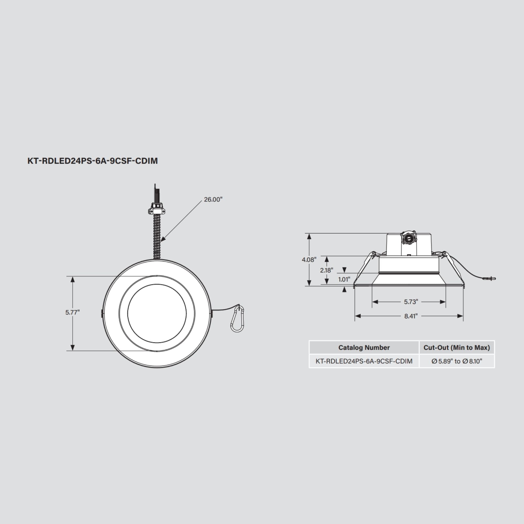 Advanta 6" LED Commercial Downlight, 2800 Lm, 5-CCT, 120-277V