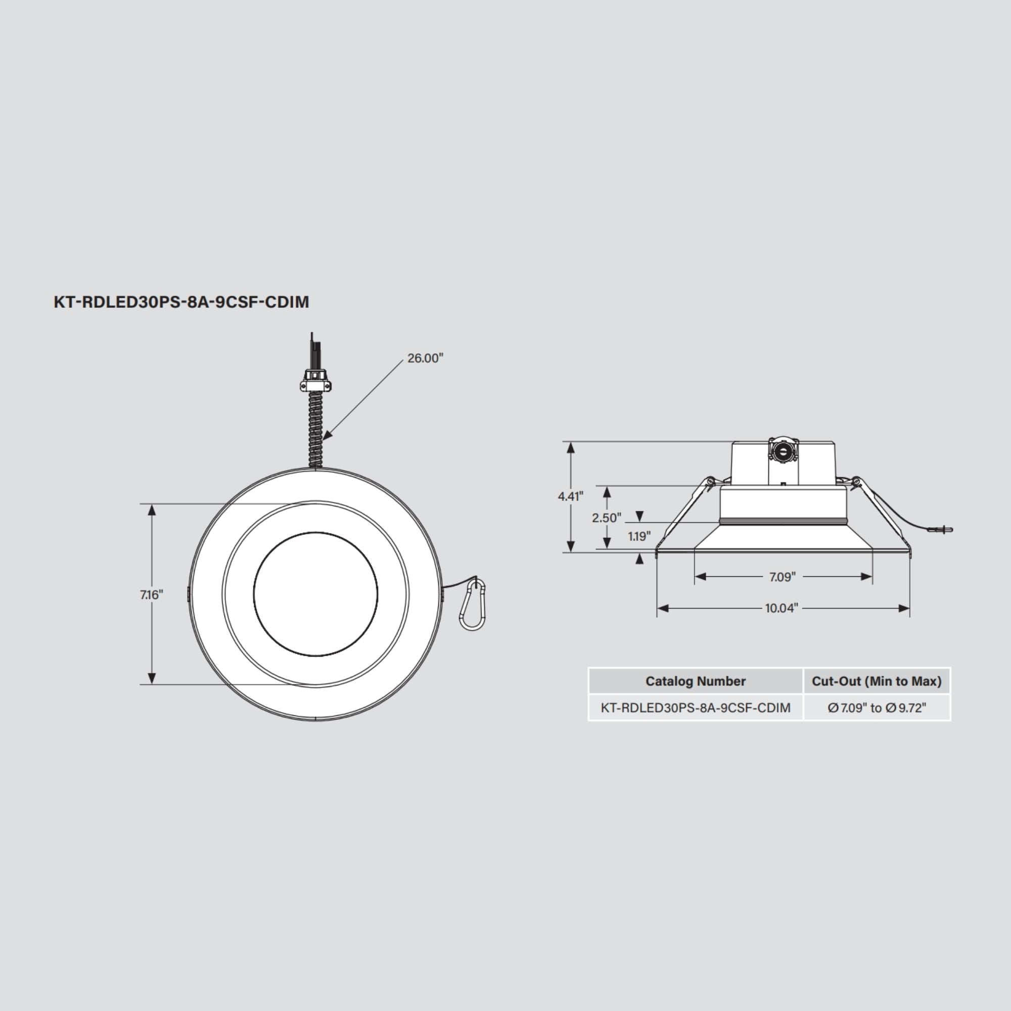 Advanta 8" LED Commercial Downlight, 3400 Lm, 5-CCT, 120-277V