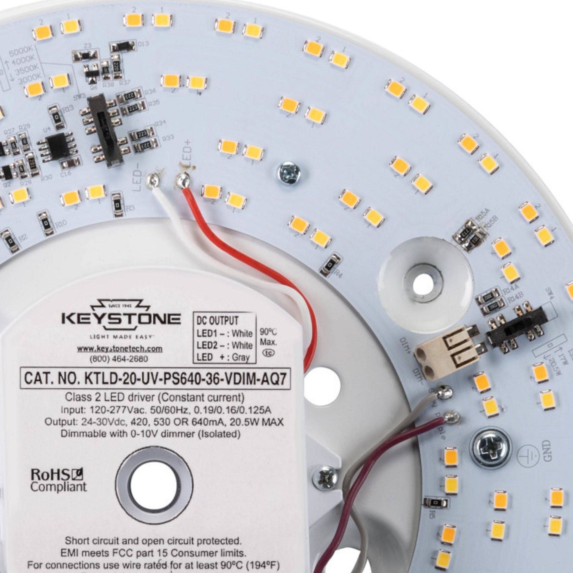 8" Round Flush Mount LED Retrofit Kit, 3200lm, Selectable CCT, 120-277V