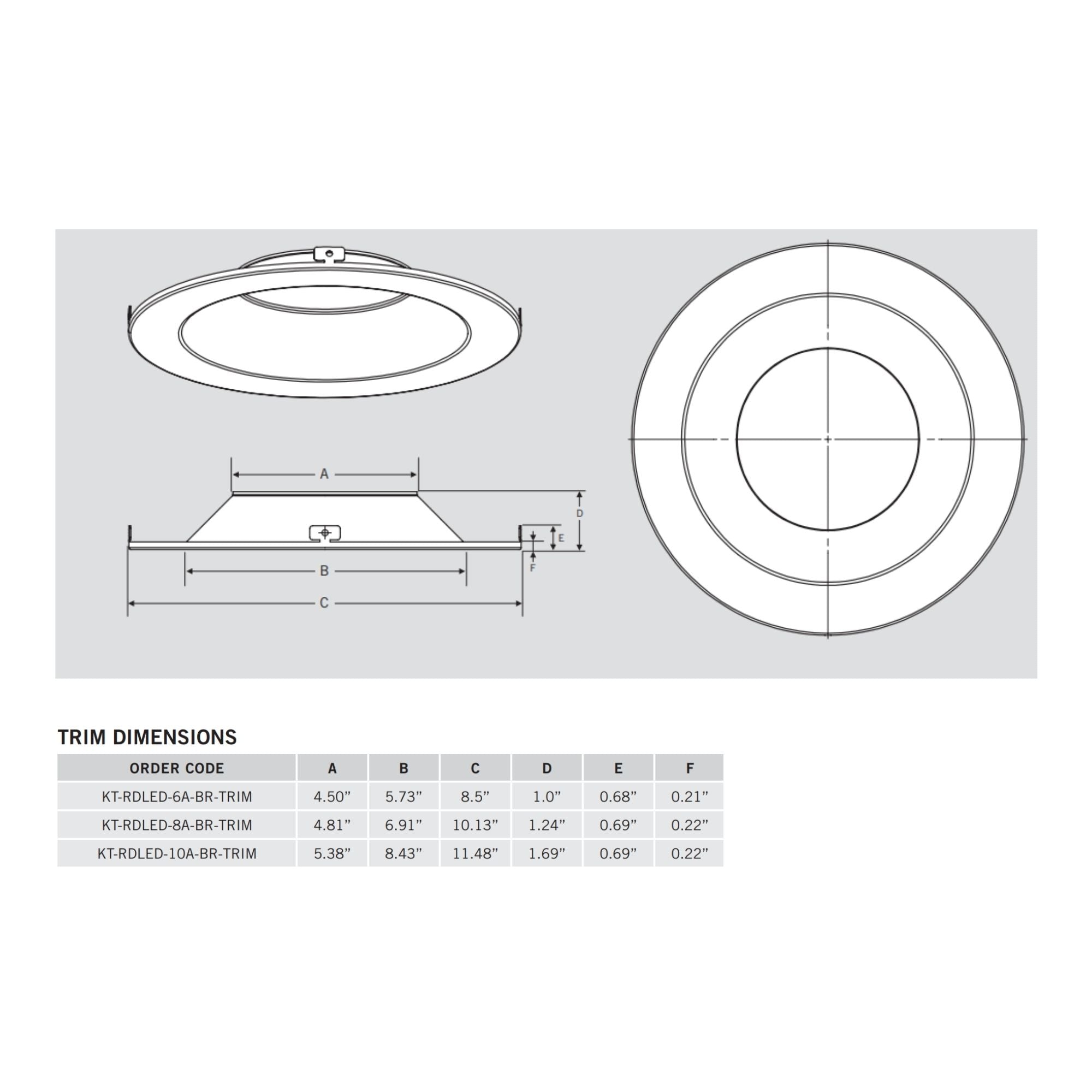 Keystone KT-RDLED 10" Round Interchangeable Trim, Bronze Finish
