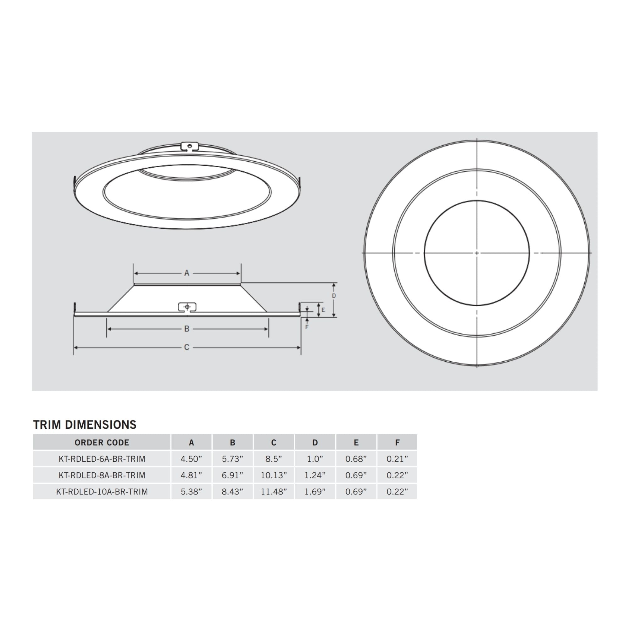 Keystone KT-RDLED 8" Round Interchangeable Trim, Bronze Finish
