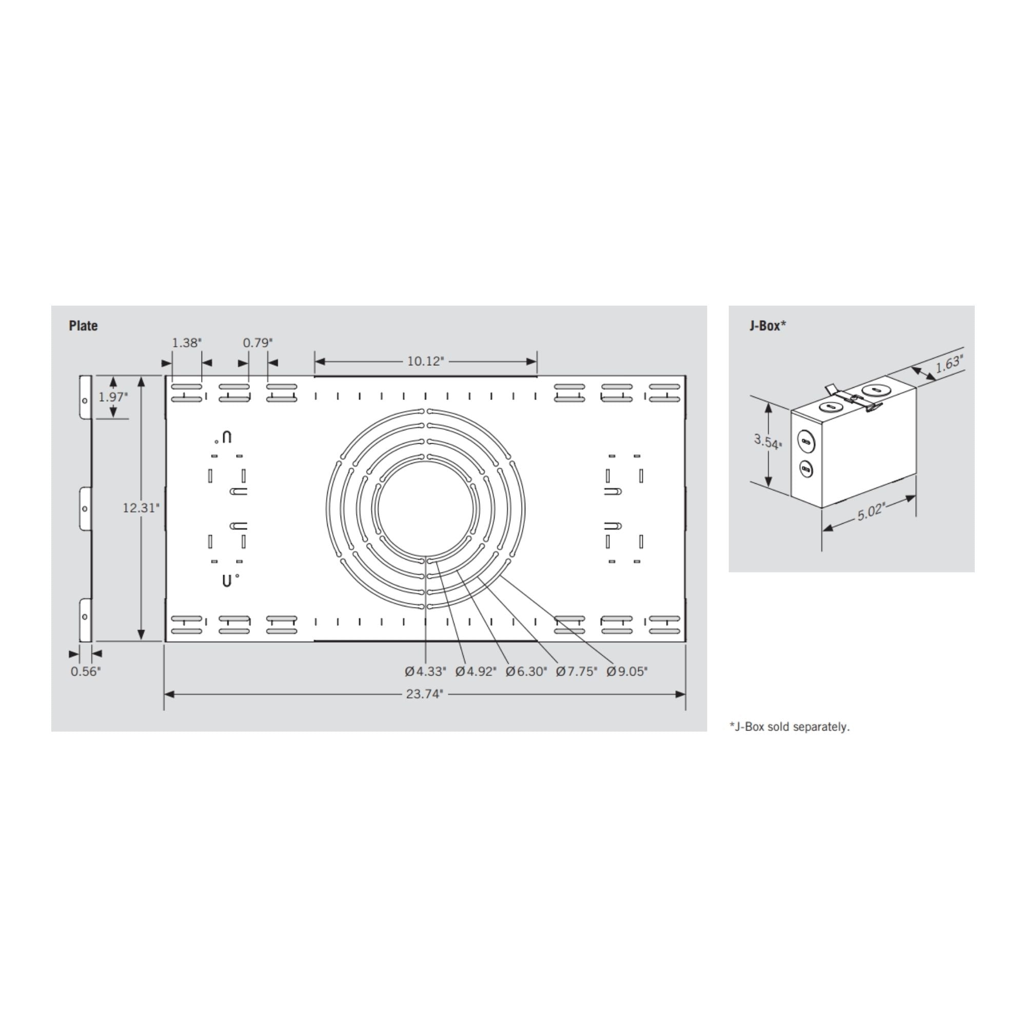 4"/6"/8"/10" New-Construction Mounting Plate