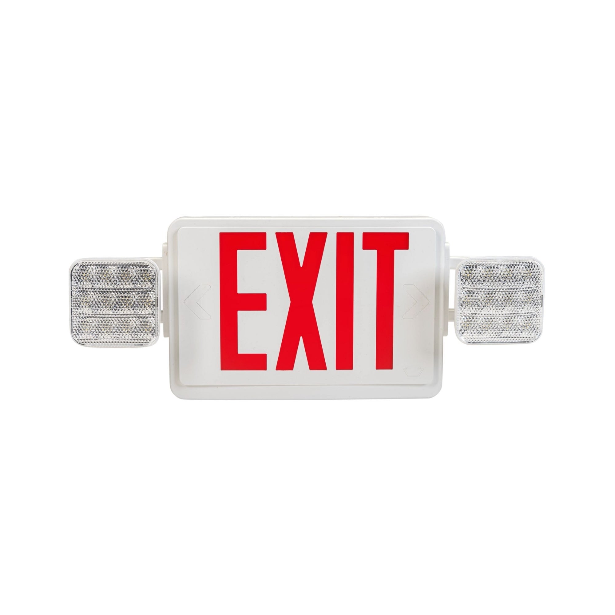 LED Combo Exit Sign, Single/Double Face, Red/Green Letters, White, Remote Capable - Bees Lighting