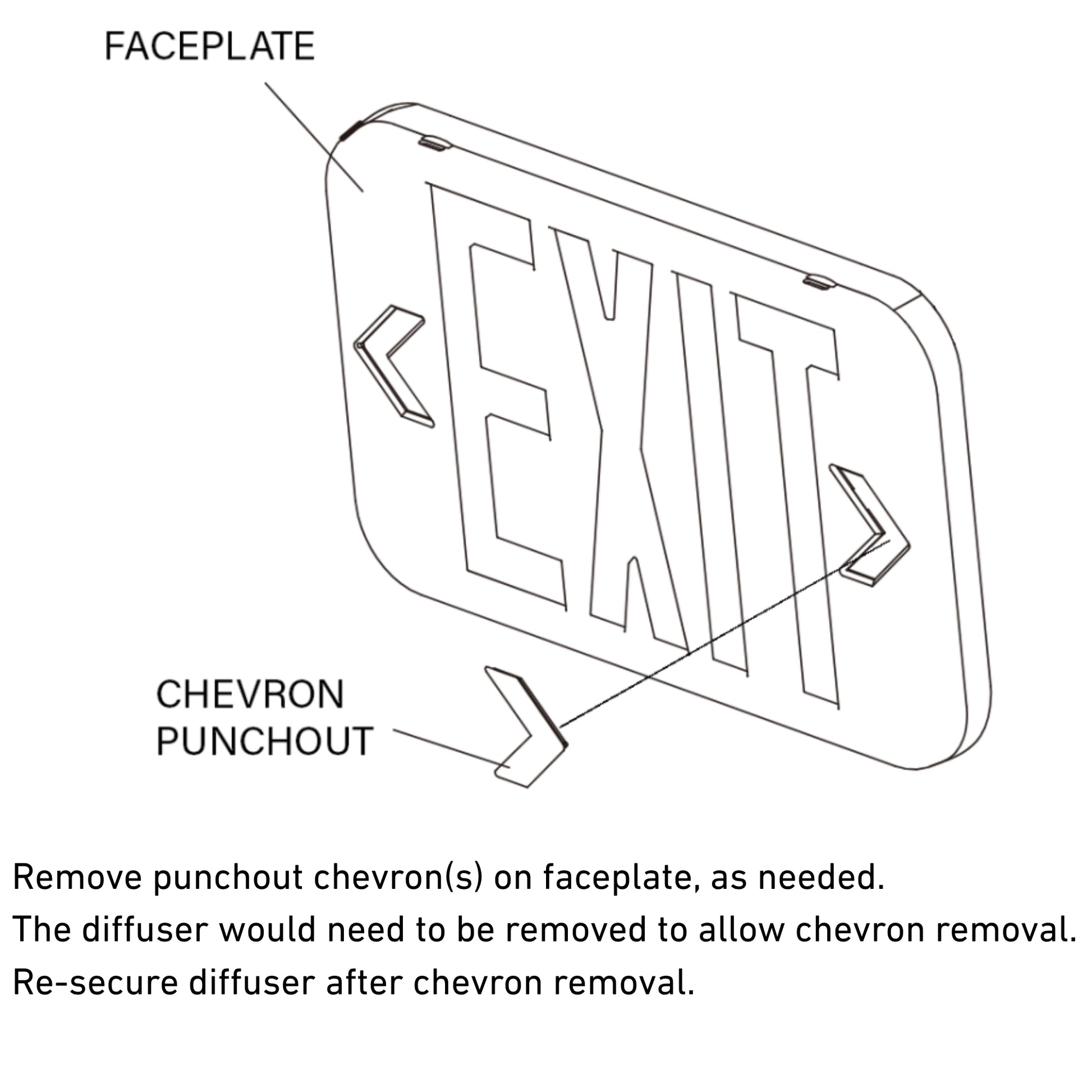 LED Combo Exit Sign, Single/Double Face, Red/Green Letters, White, Remote Capable - Bees Lighting