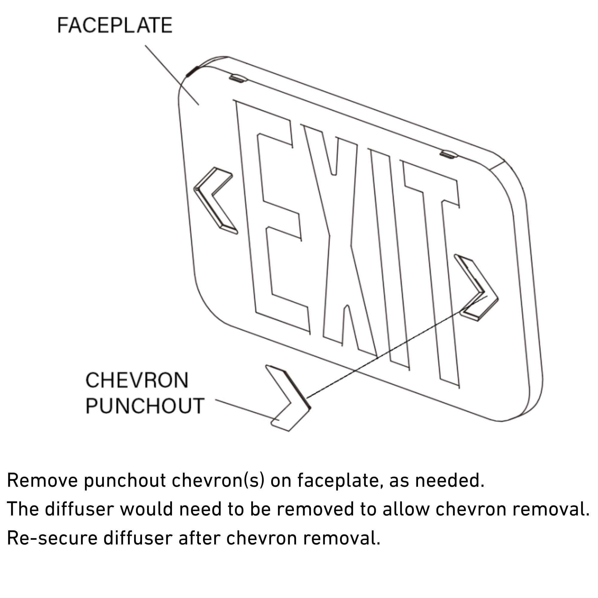 LED Combo Exit Sign, Single/Double Face, Red/Green Letters, White, Remote Capable - Bees Lighting
