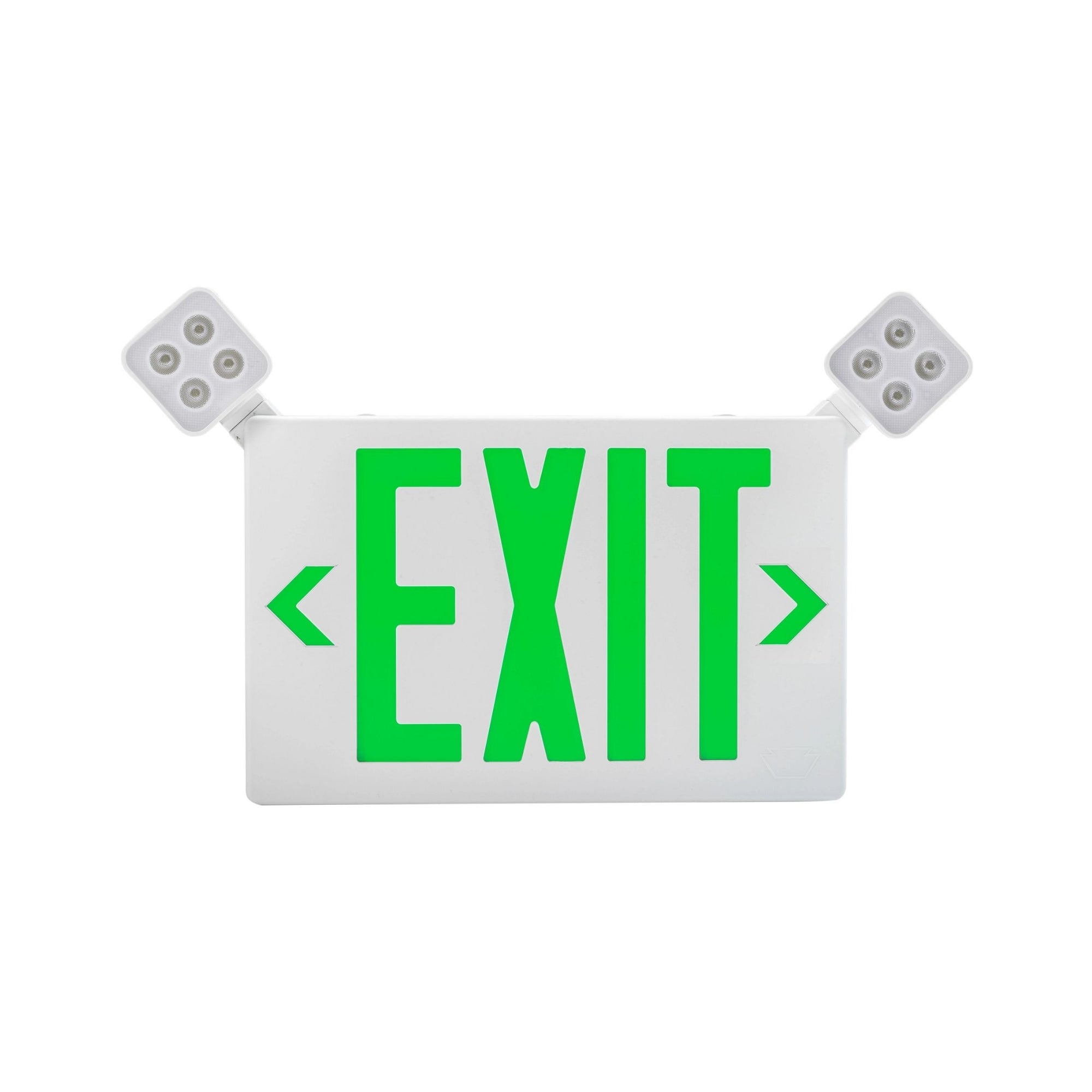 LED Combo Exit Sign, Single/Double Face, Red/Green Letters, White, Remote Capable - Bees Lighting