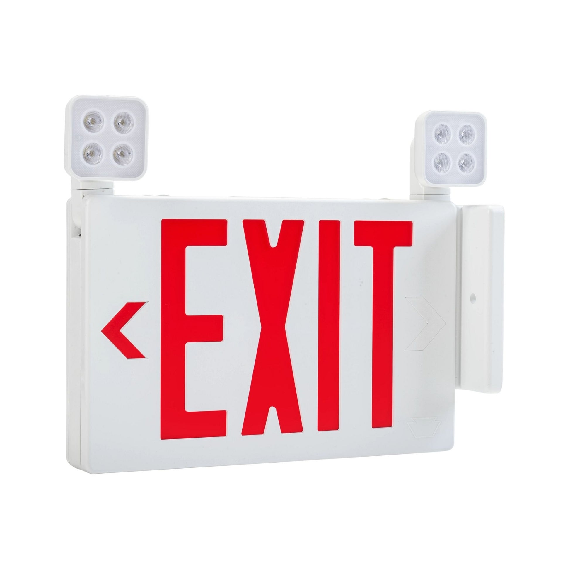LED Combo Exit Sign, Single/Double Face, Red/Green Letters, White - Bees Lighting