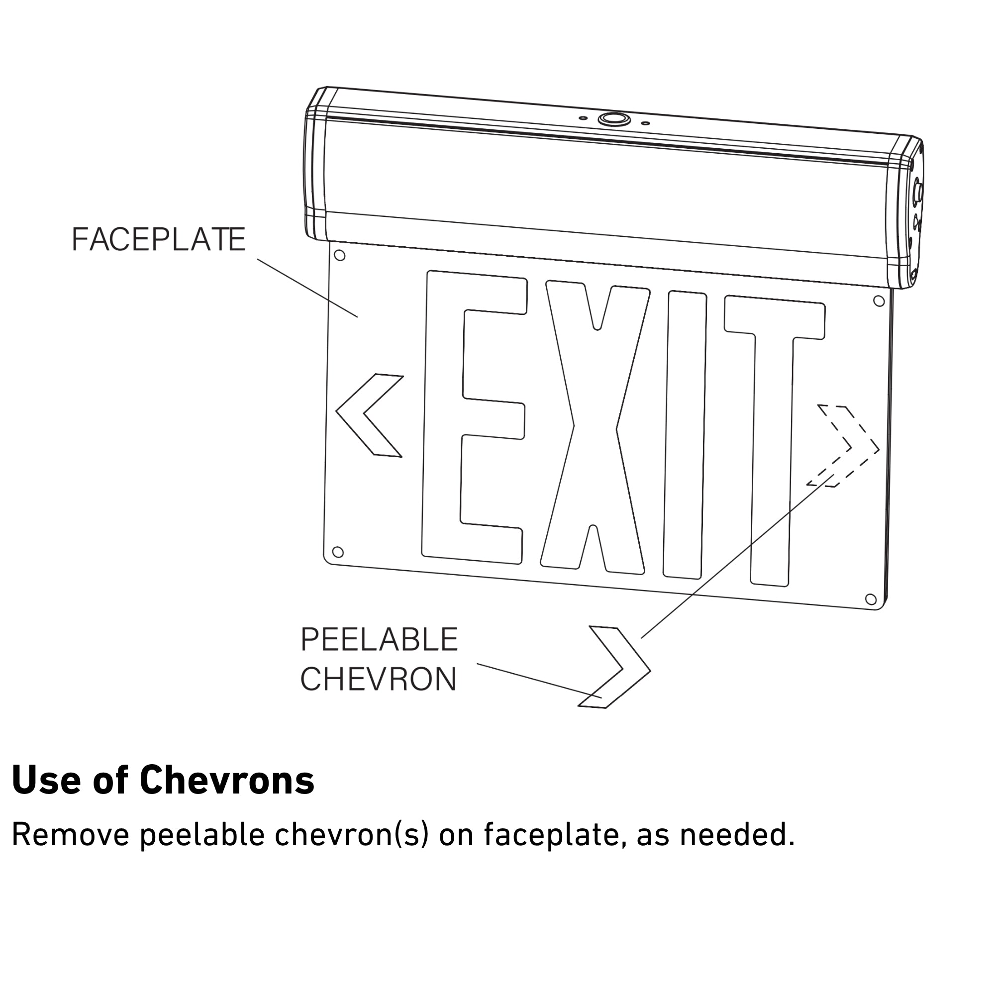Edge Lit LED Exit Sign, Single/Double Face, Green Letters, White - Bees Lighting