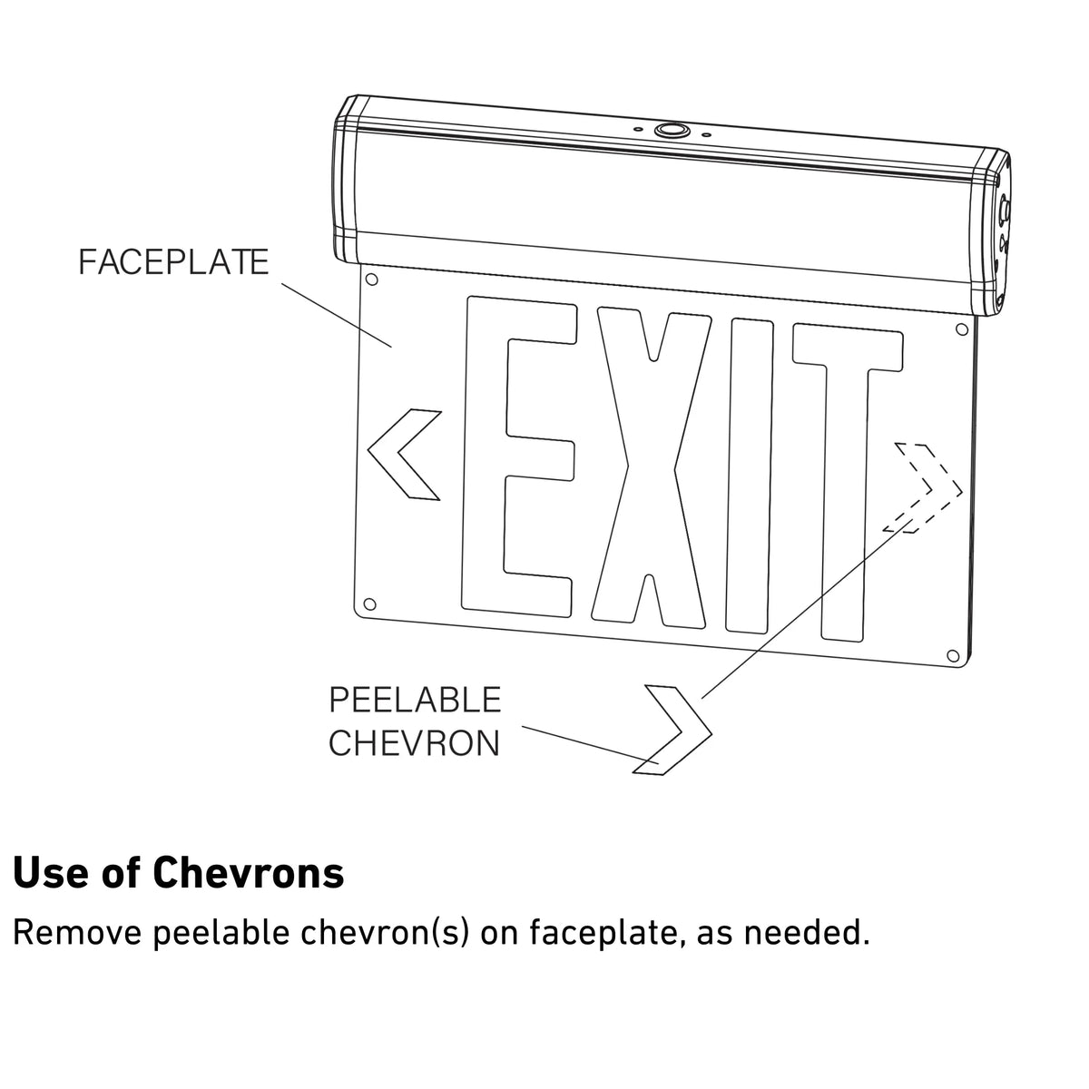 Keystone Sign Keystone KT-EX-ELNY1-WH3RL-RU Red LED Exit Sign | 90-Min Backup – Bees ...