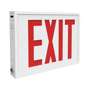LED Exit Sign, Single Face, Red Letters, White - Bees Lighting