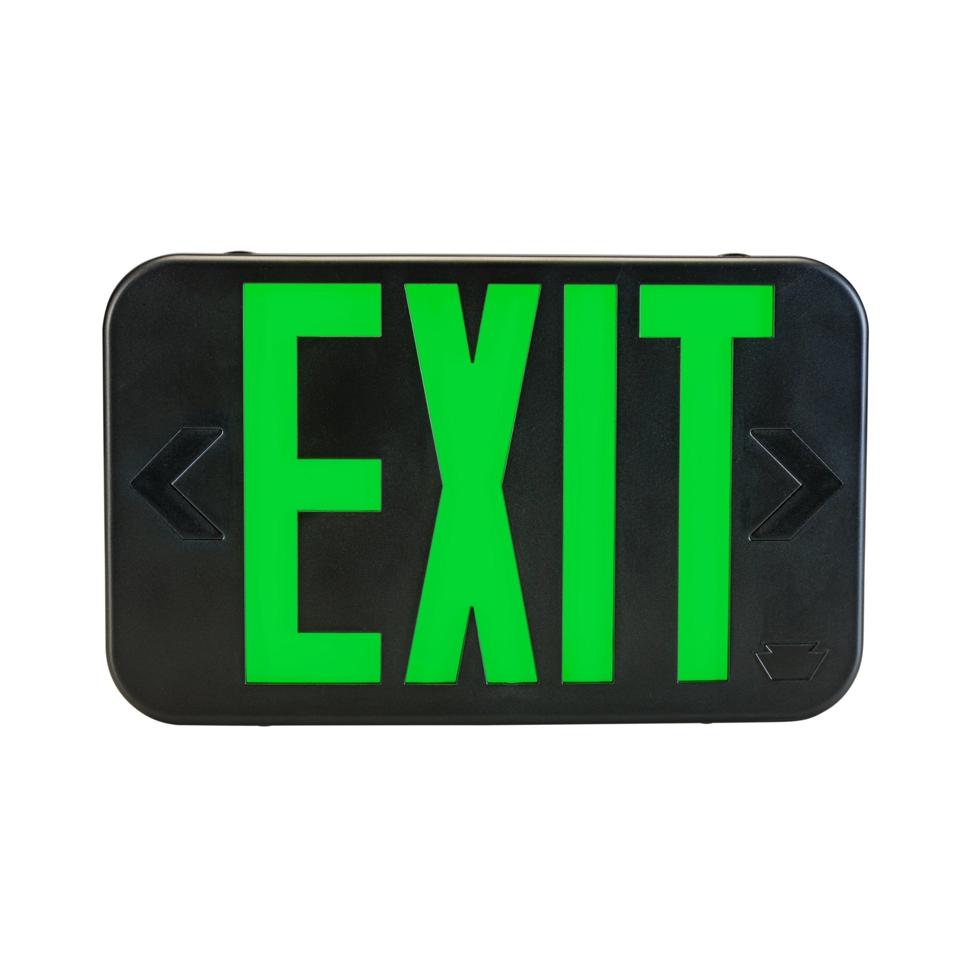 LED Exit Sign, Single/Double Face, Red/Green Letters, Black - Bees Lighting