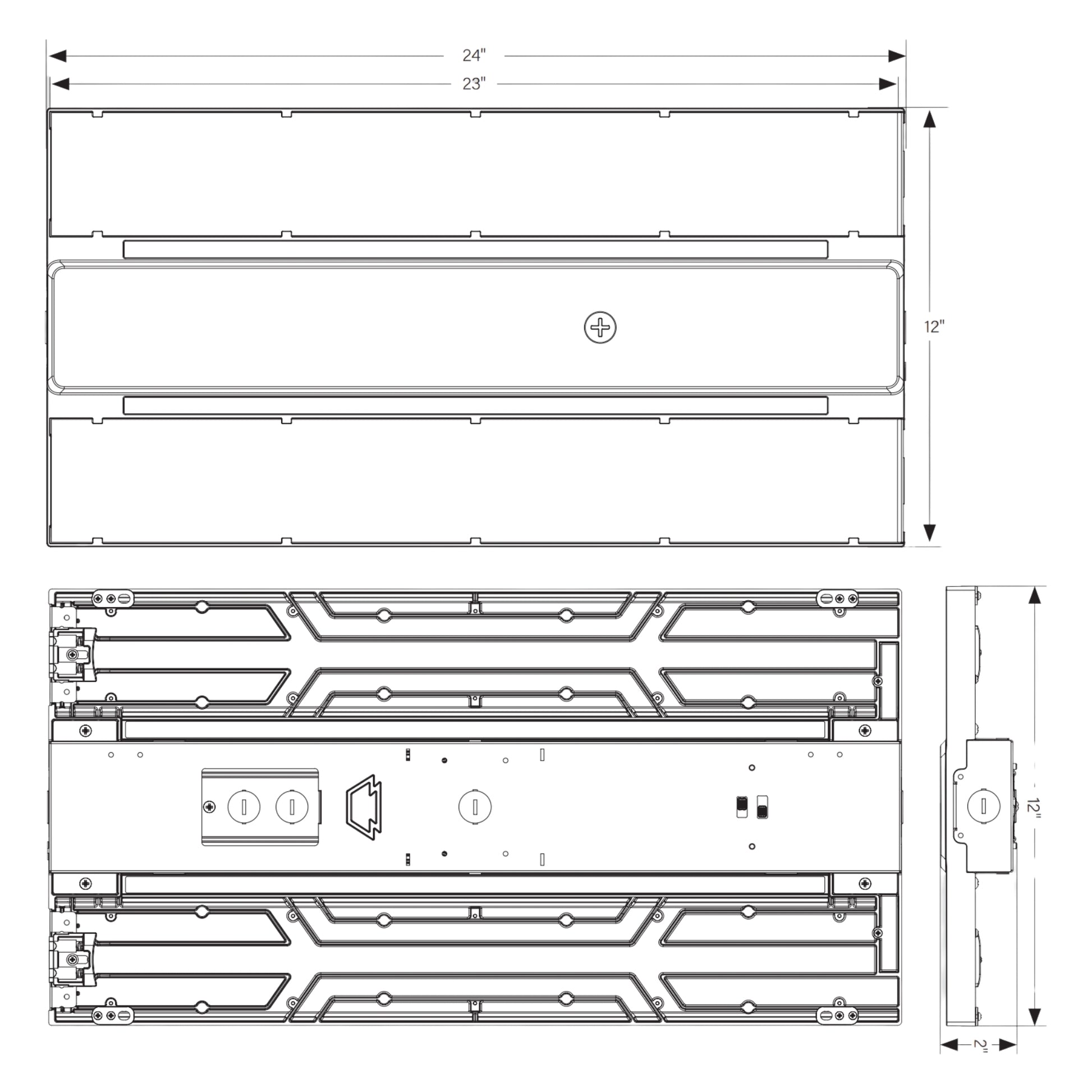 2ft LED Linear High Bay Light, 215W, 32870 Lumens, 4000K/5000K, 120-277V - Bees Lighting