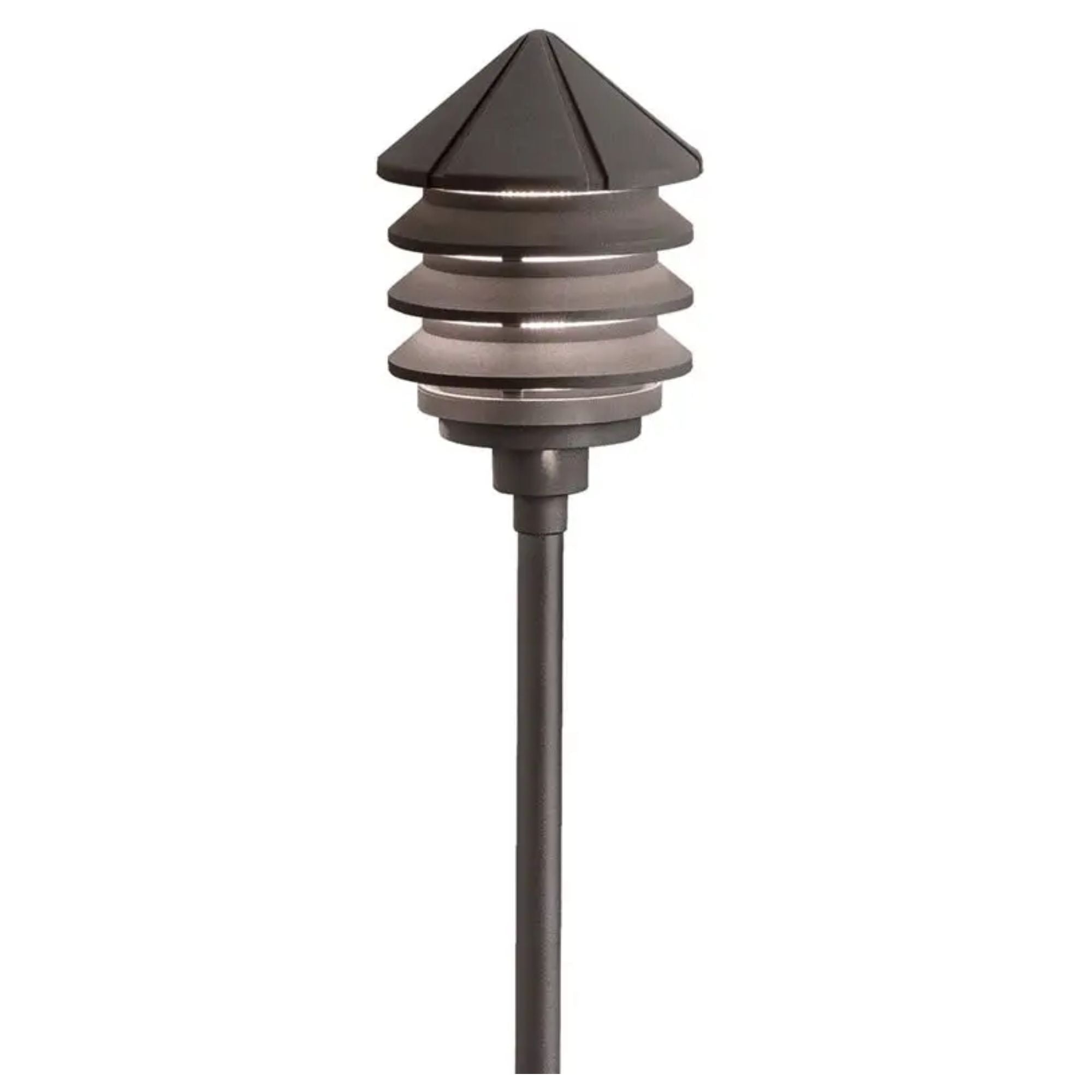 Kichler Six Groove 9.5" Louvered Path Light in Textured Architectural Bronze