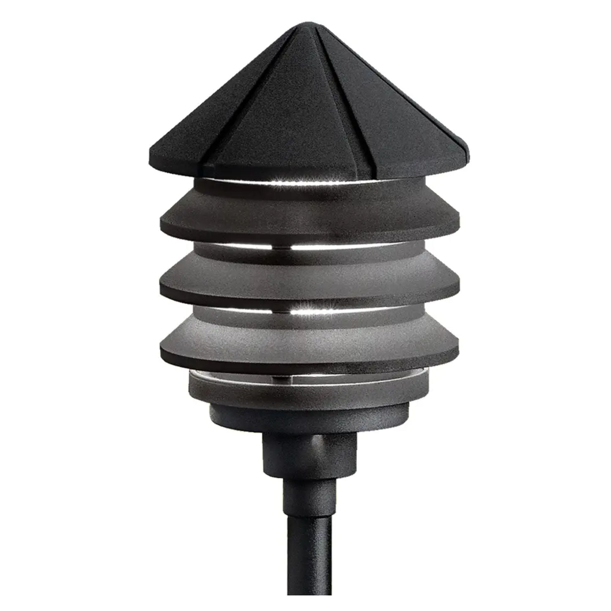 Kichler Three Tier 12V Path Light in Textured Black