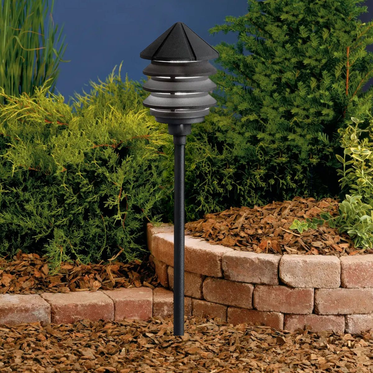 Kichler Three Tier 12V Path Light in Textured Black
