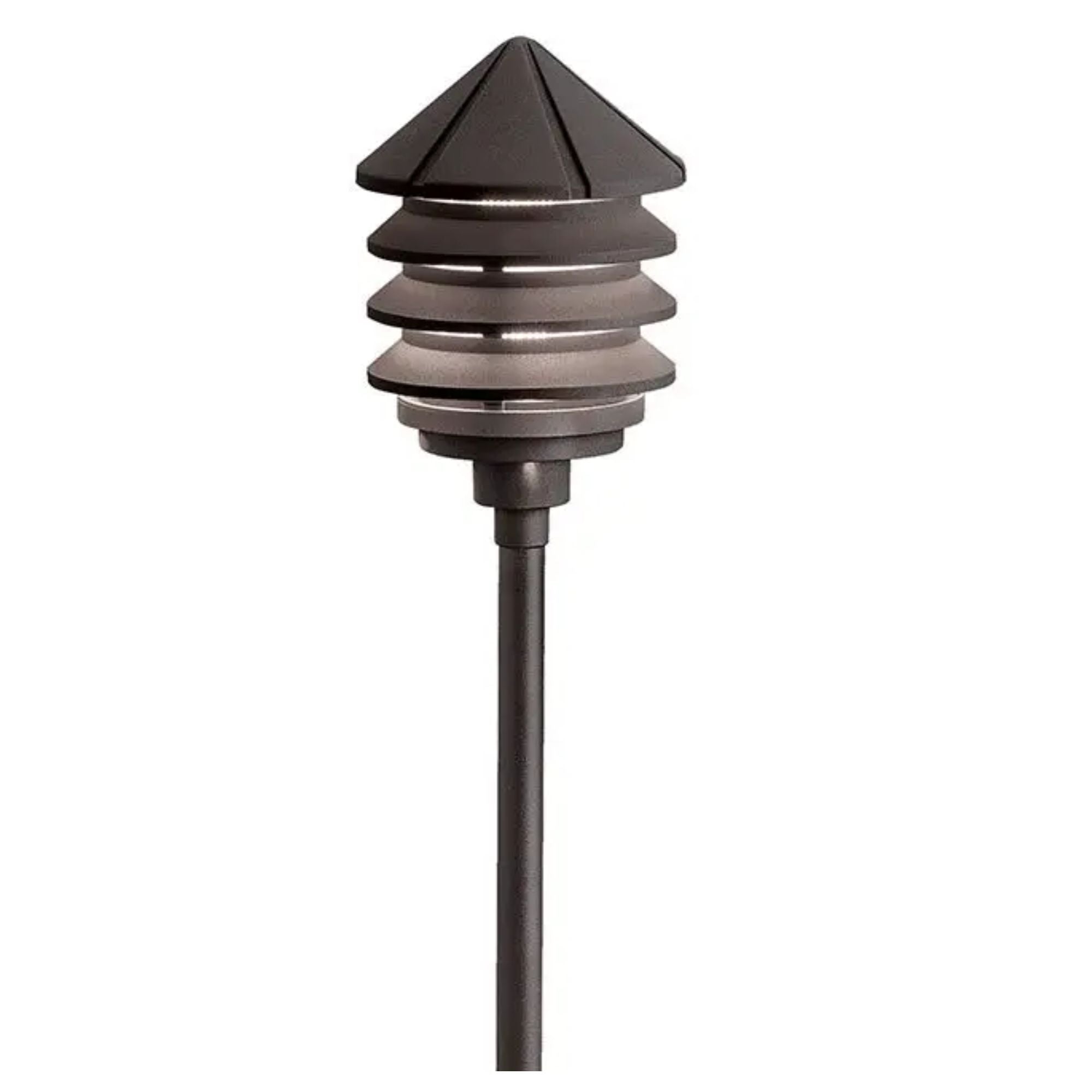 Kichler Six Groove 120V Three Tier Path Light in Textured Architectural Bronze