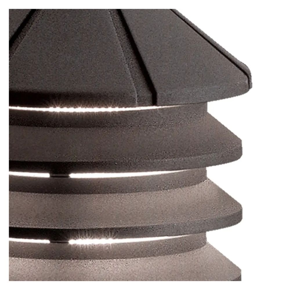 Kichler Six Groove 120V Three Tier Path Light in Textured Architectural Bronze