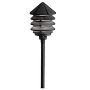 Kichler Six Groove 120V Three Tier Path Light in Textured Black