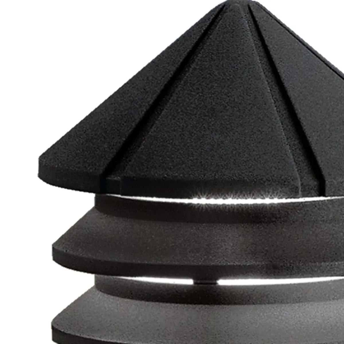 Kichler Six Groove 120V Three Tier Path Light in Textured Black