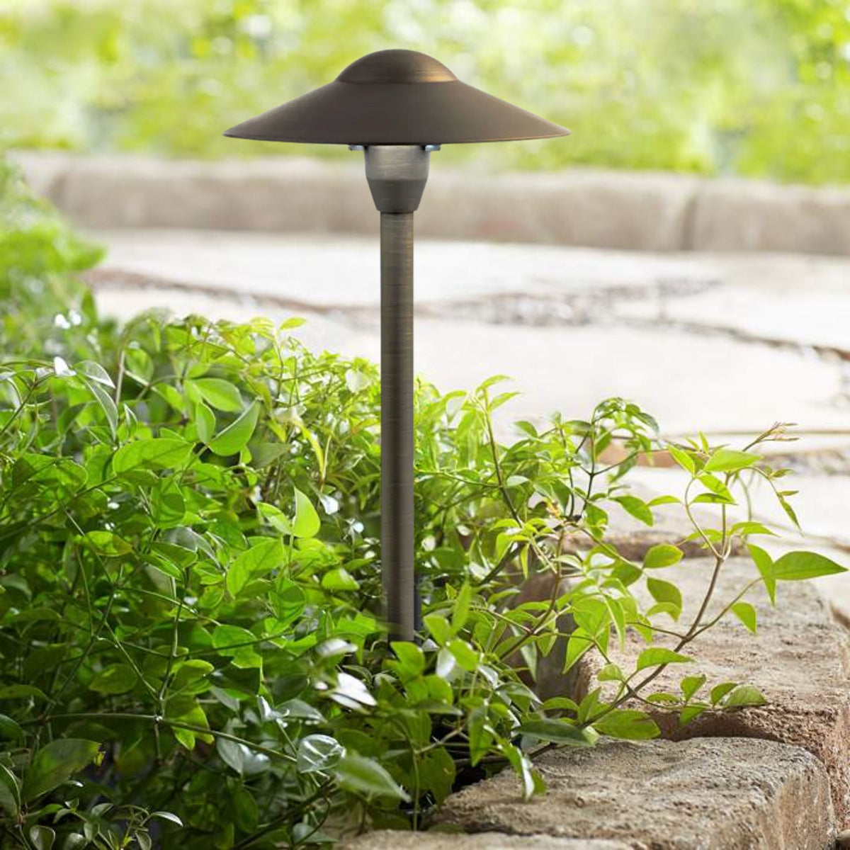 Kichler LED Retrofit 21 in. Dome Path Light in Centennial Brass