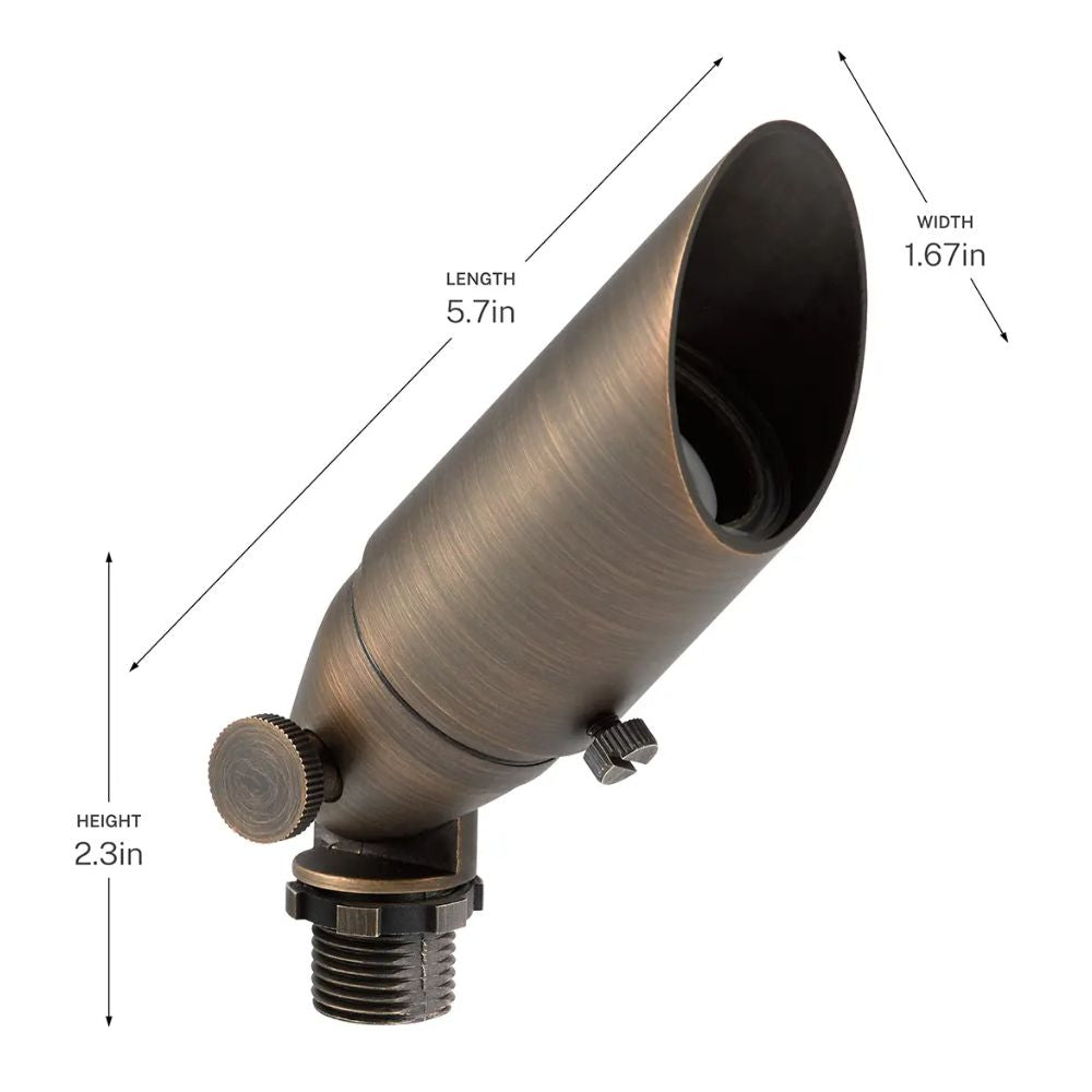 Long Cowl Mini Accent Spot Light, Textured Architectural Bronze