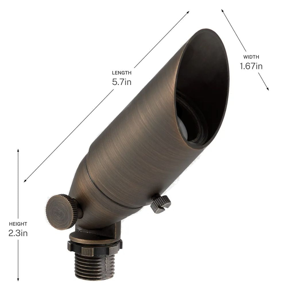Long Cowl Mini Accent Spot Light, Centennial Brass