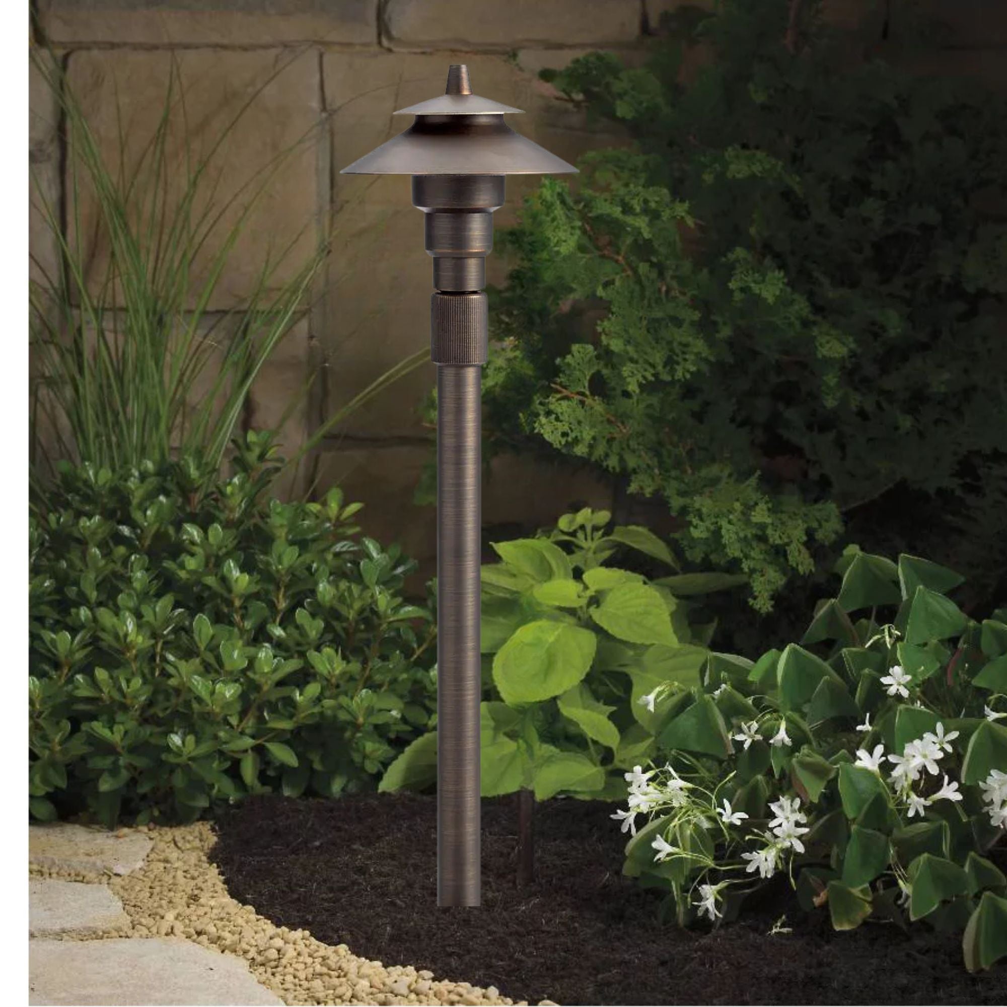 Kichler 19.5" Small Adjustable Height Path Light in Centennial Brass