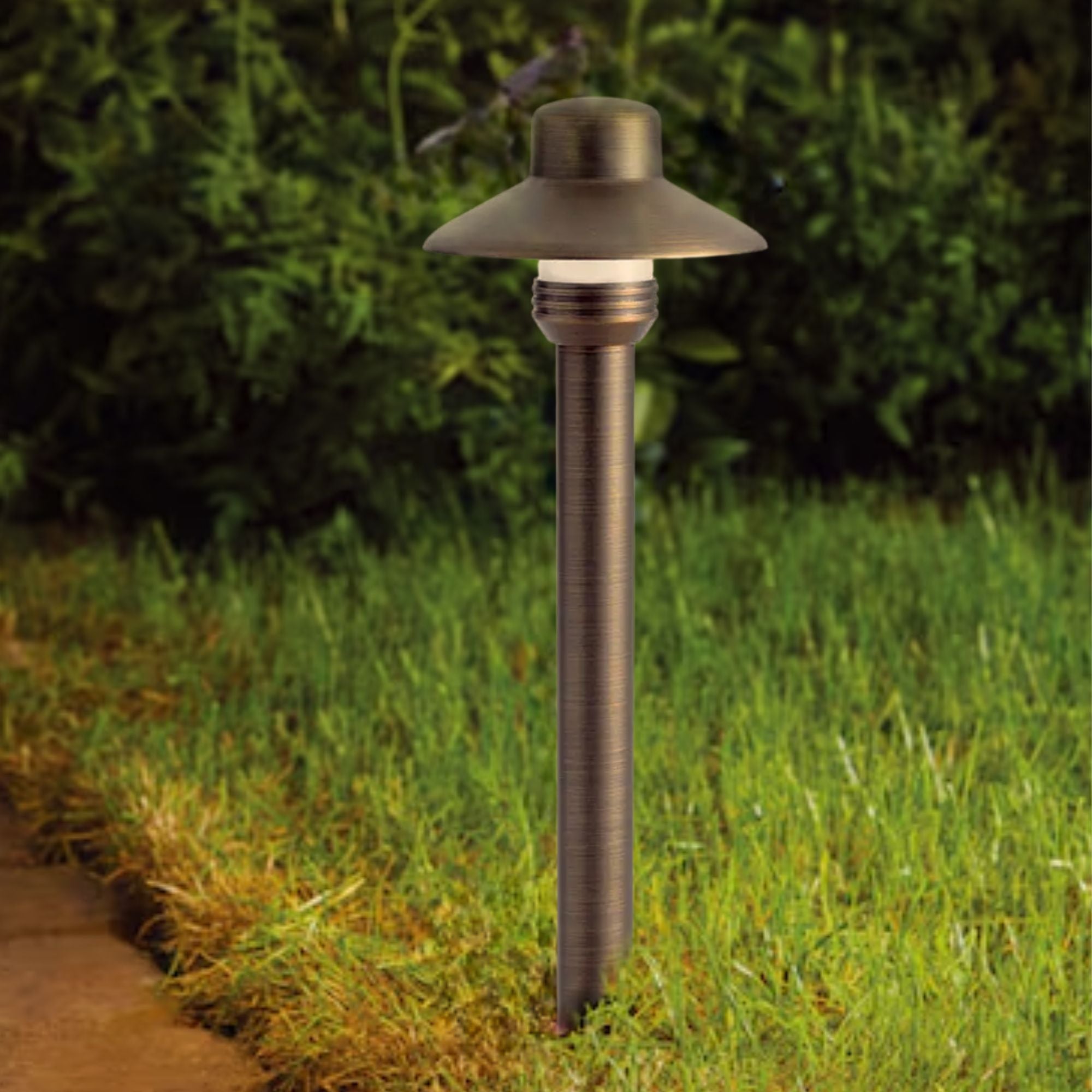 Kichler Dome Small Hat 17.25 in. Path Light in Centennial Brass