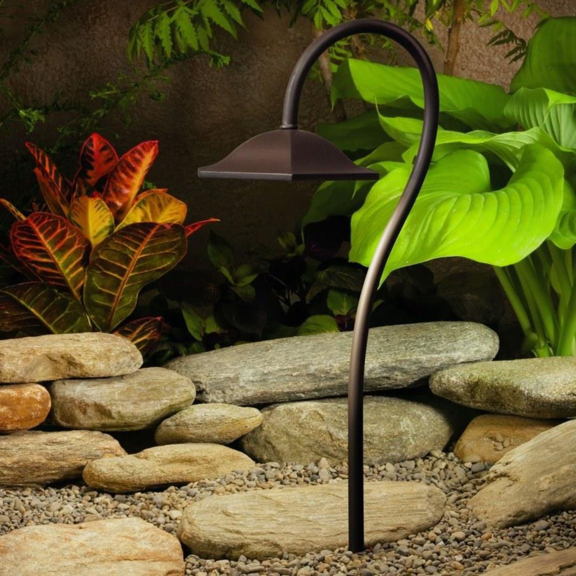 Kichler 27.5" 2700K Shepherd's Crook LED Path Light in Textured Architectural Bronze