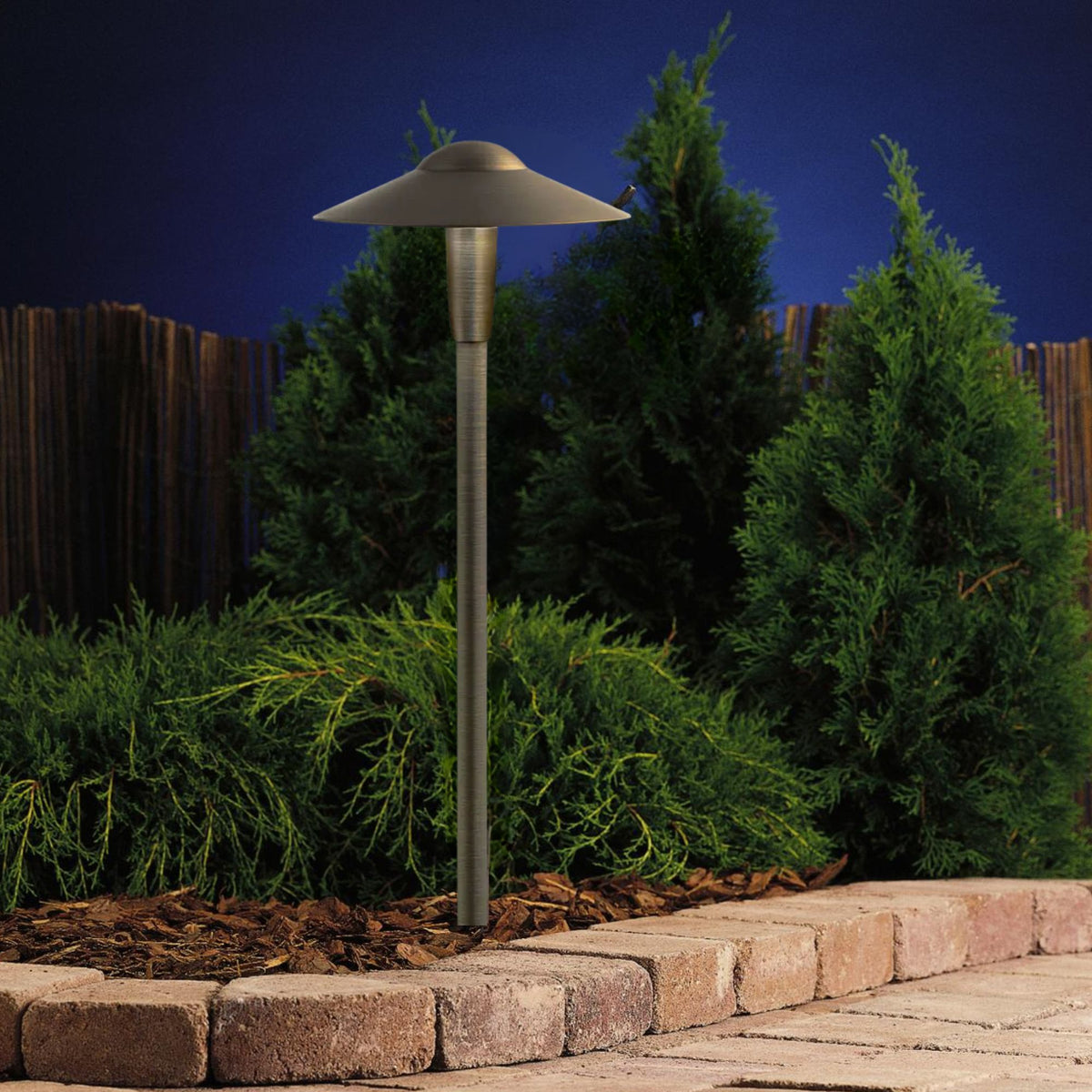 Kichler CBR LED Integrated 22.5 in. 2700K Dome Path Light in Centennial Brass