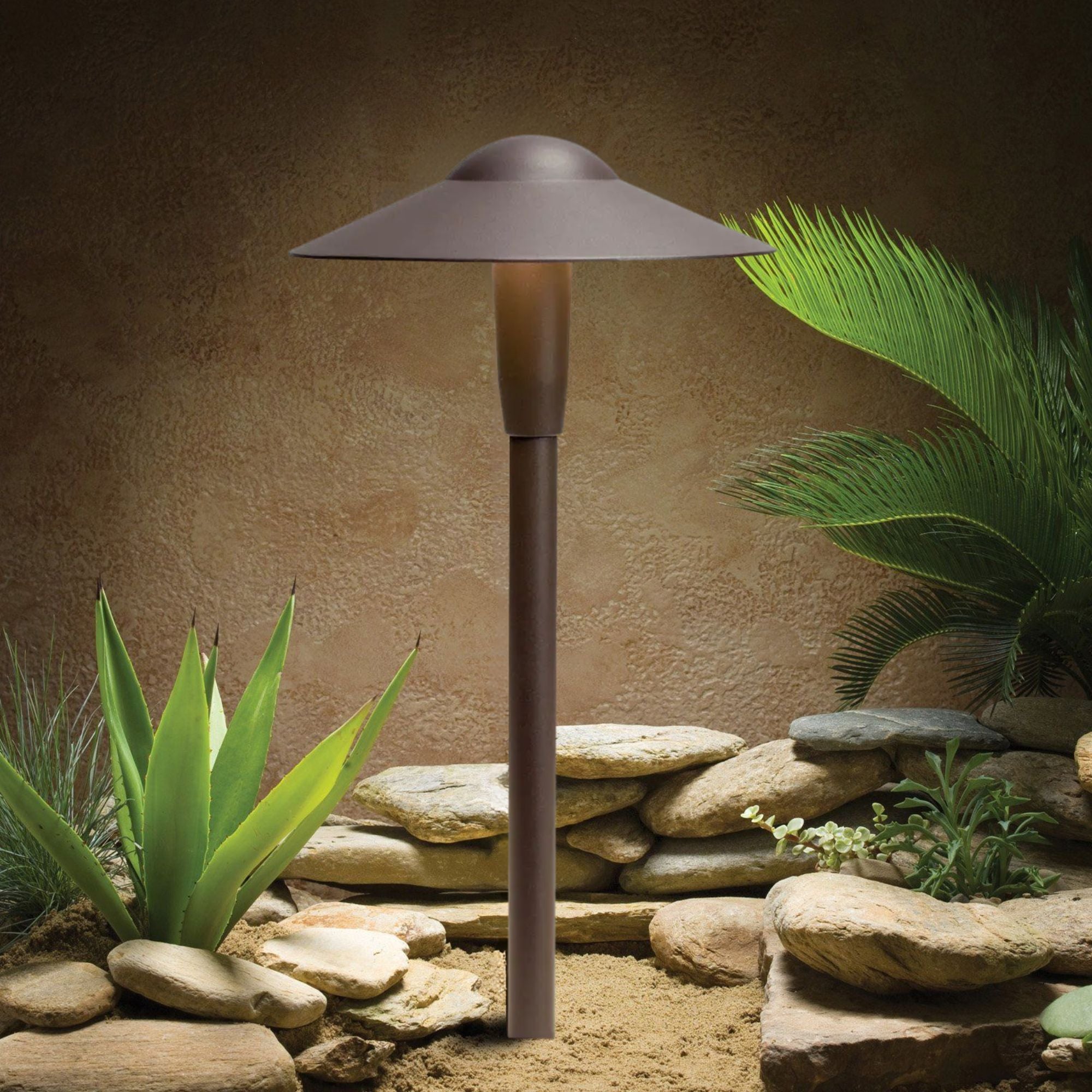 Short Dome LED Path Light, 2700K, Textured Architectural Bronze