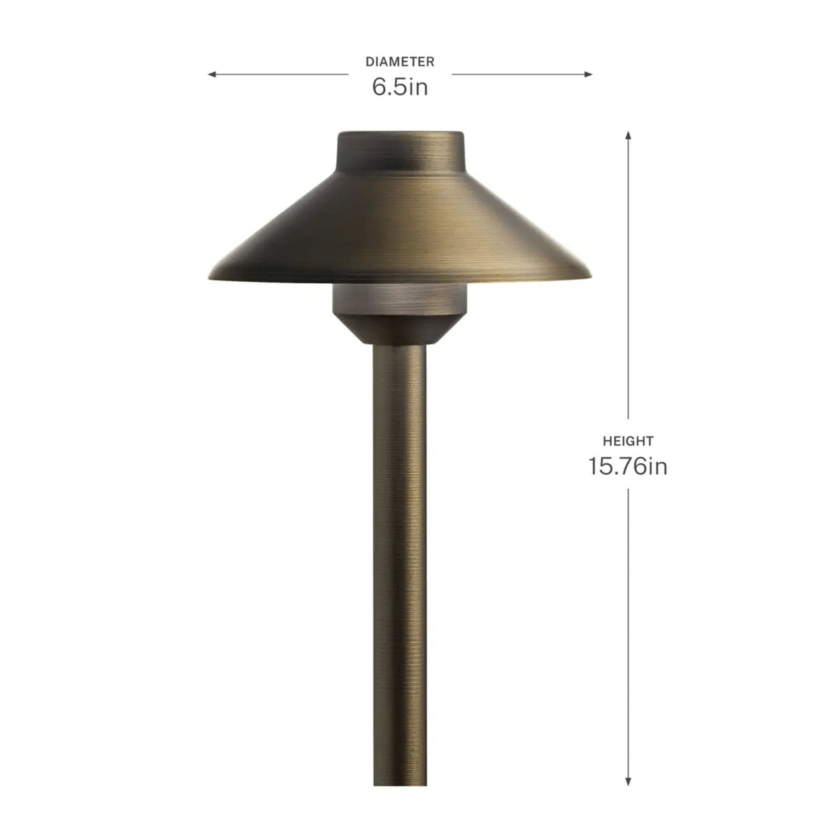 Kichler 15.76 in. 3000K Integrated LED Dome Path Light in Centennial Brass