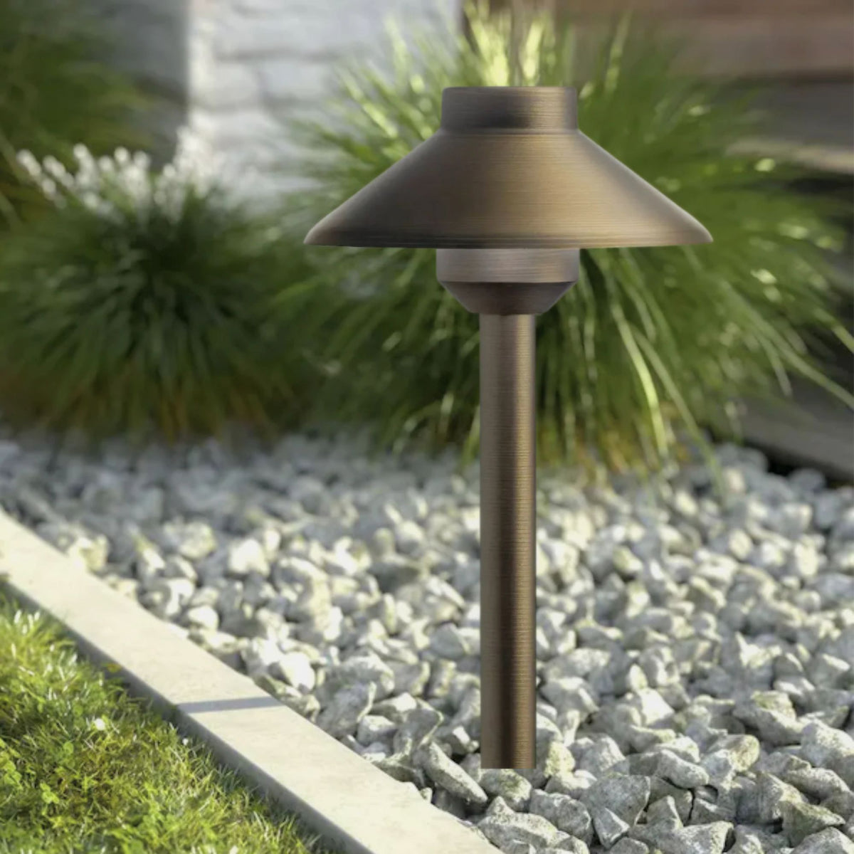 Kichler 15.76 in. 3000K Integrated LED Dome Path Light in Centennial Brass