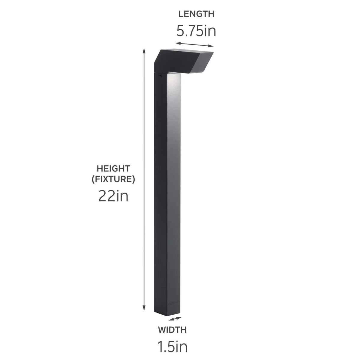 Kichler Contemporary Right Angle 22" Path Light in Textured Black