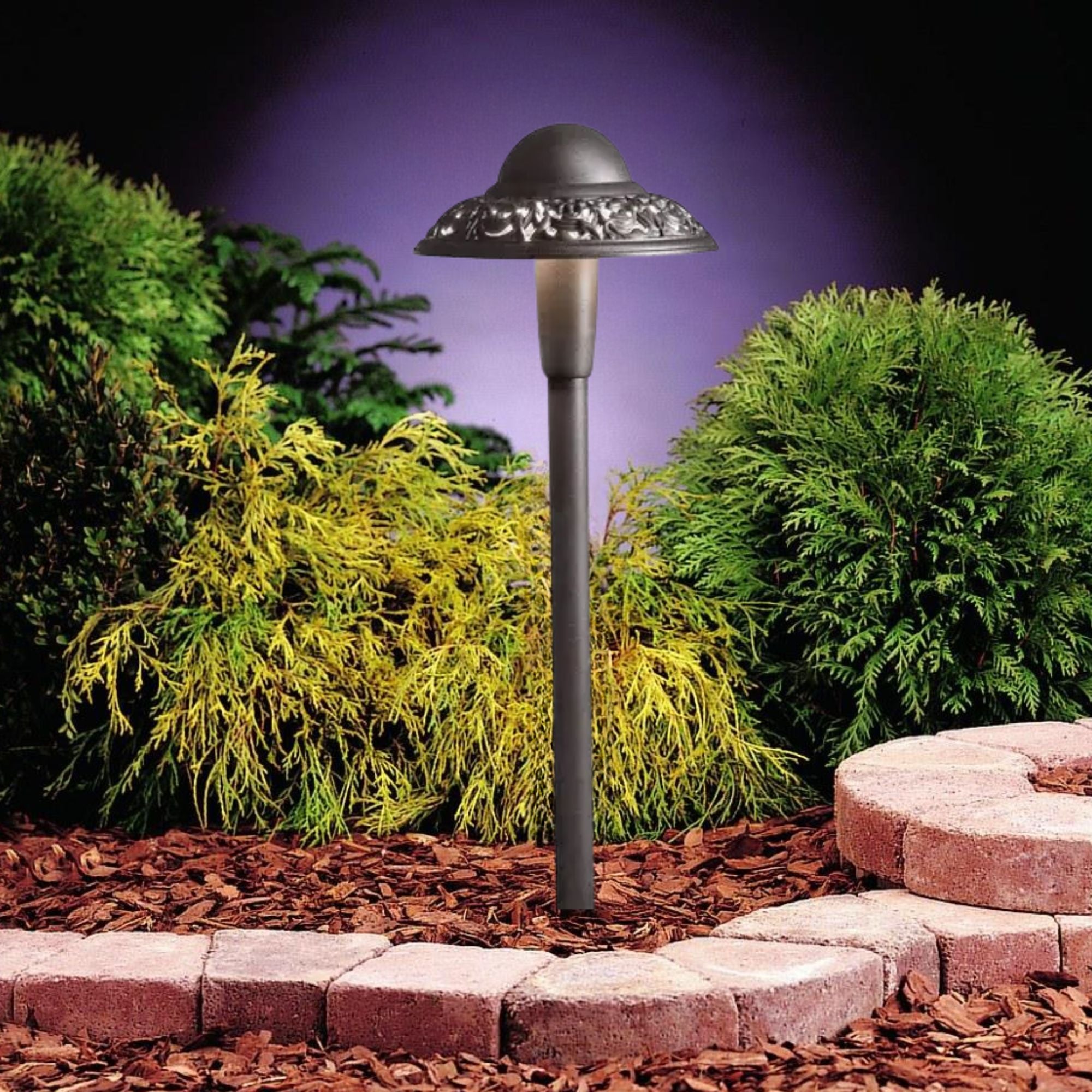 Kichler Pierced Dome 22.25" 2700K LED Integrated Path Light in Textured Architectural Bronze