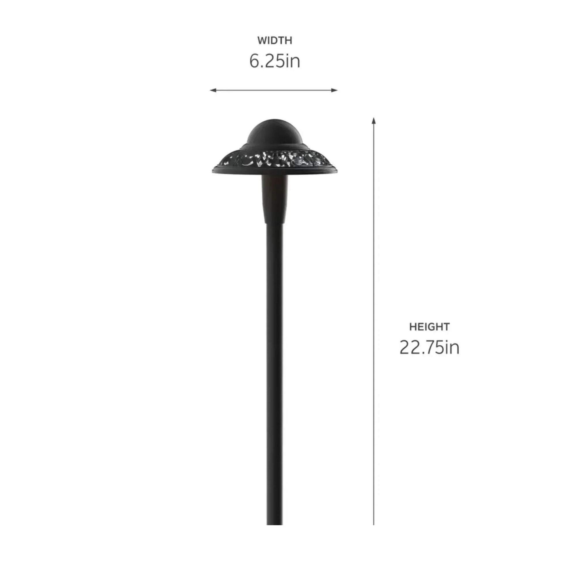 Kichler Pierced Dome 22.25" 2700K LED Integrated Path Light in Textured Architectural Bronze