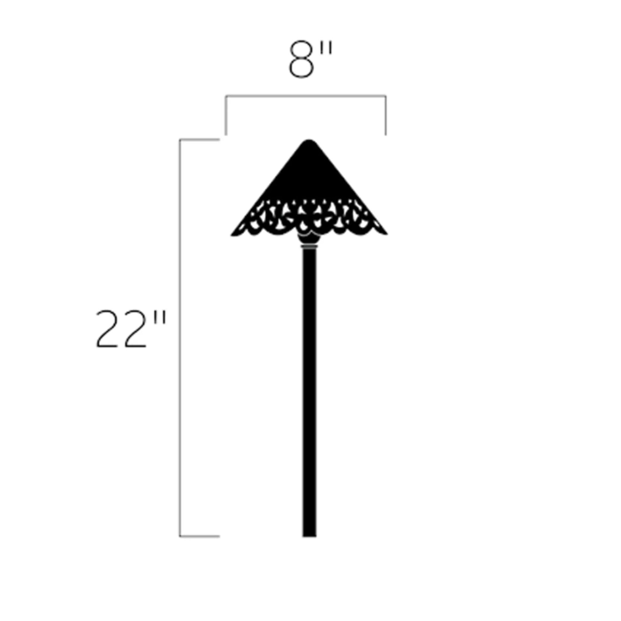 Kichler Cast Hammered Roof 22″ 3000K LED Path Light in Textured Tannery Bronze
