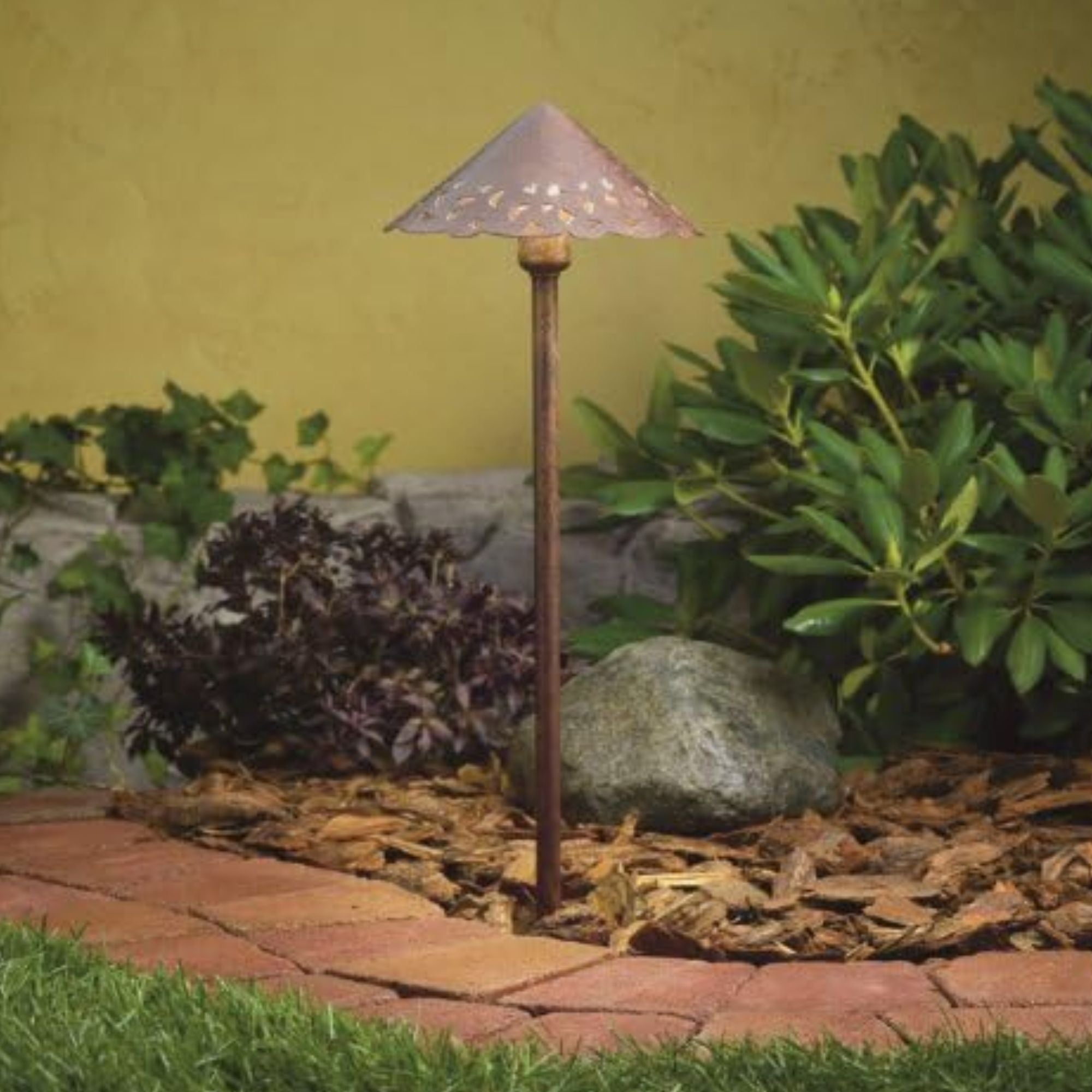 Kichler Cast Hammered Roof 22" 2700K LED Path Light in Textured Tannery Bronze