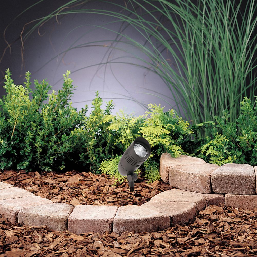 120V LED Integrated Small Spot Light, 3000K, 15 Degree, Textured Architectural Bronze