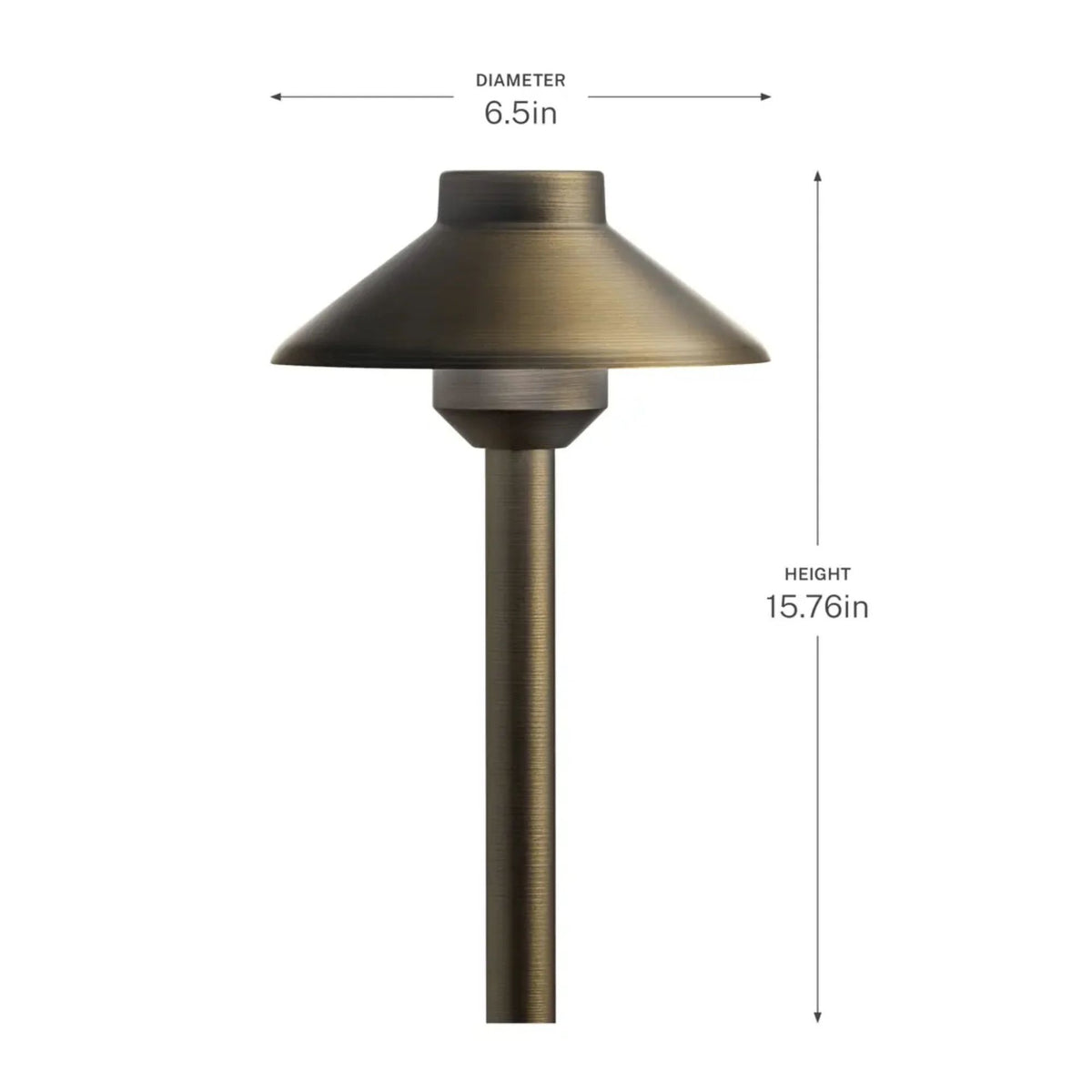 Stepped Dome 15" Path Light, 2700K, Centennial Brass