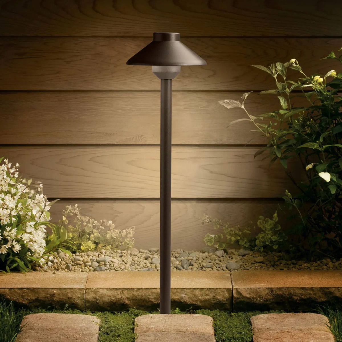 Stepped Dome 22" Path Light, 2700K, Centennial Brass