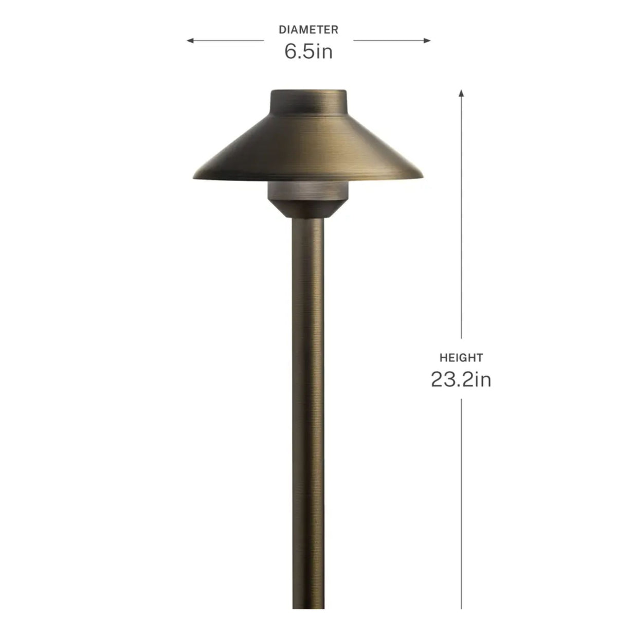 Stepped Dome 22" Path Light, 3000K, Centennial Brass