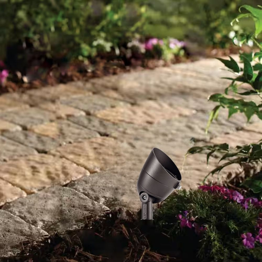 LED Landscape Integrated Spot Light, 3000K, 35 Degree, Textured Architectural Bronze