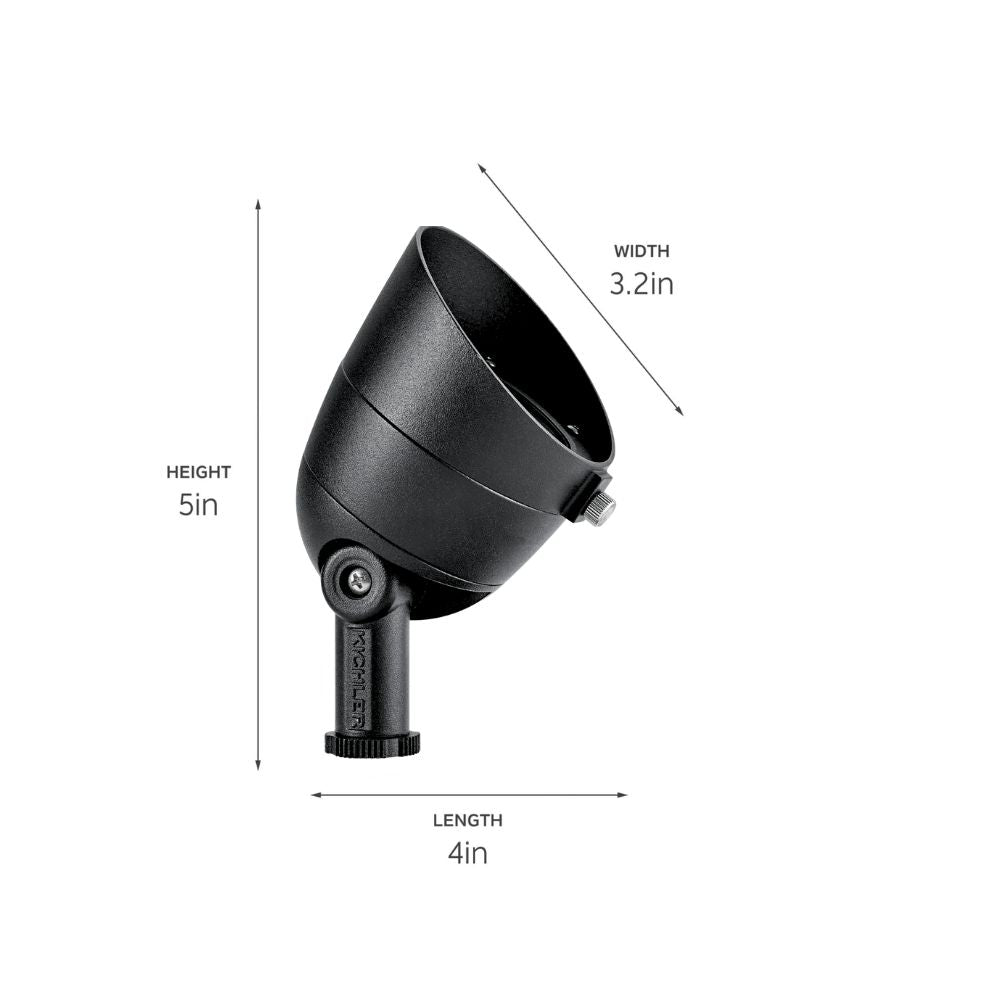 LED Landscape Integrated Spot Light, 2700K, 35 Degree, Textured Black