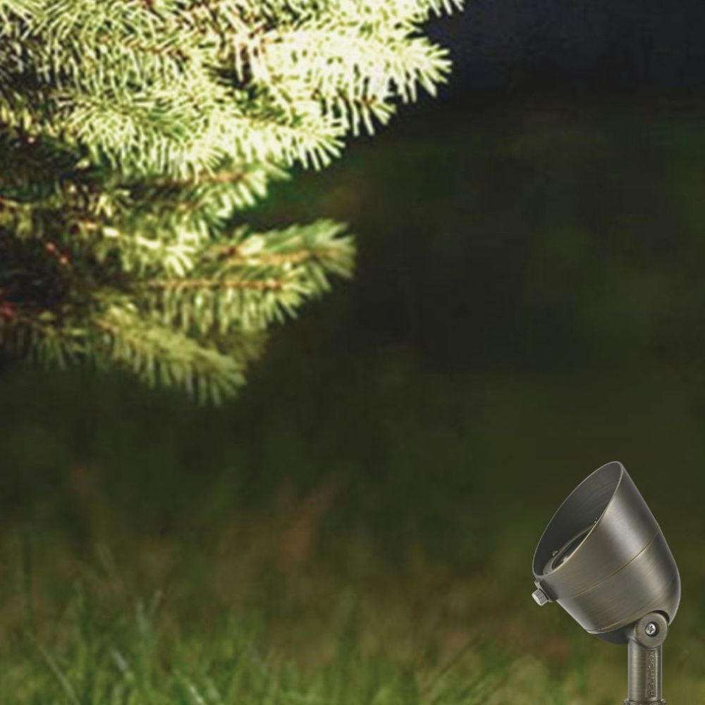 LED Landscape Accent Spot Light, 2700K, 35 Degree, Centennial Brass