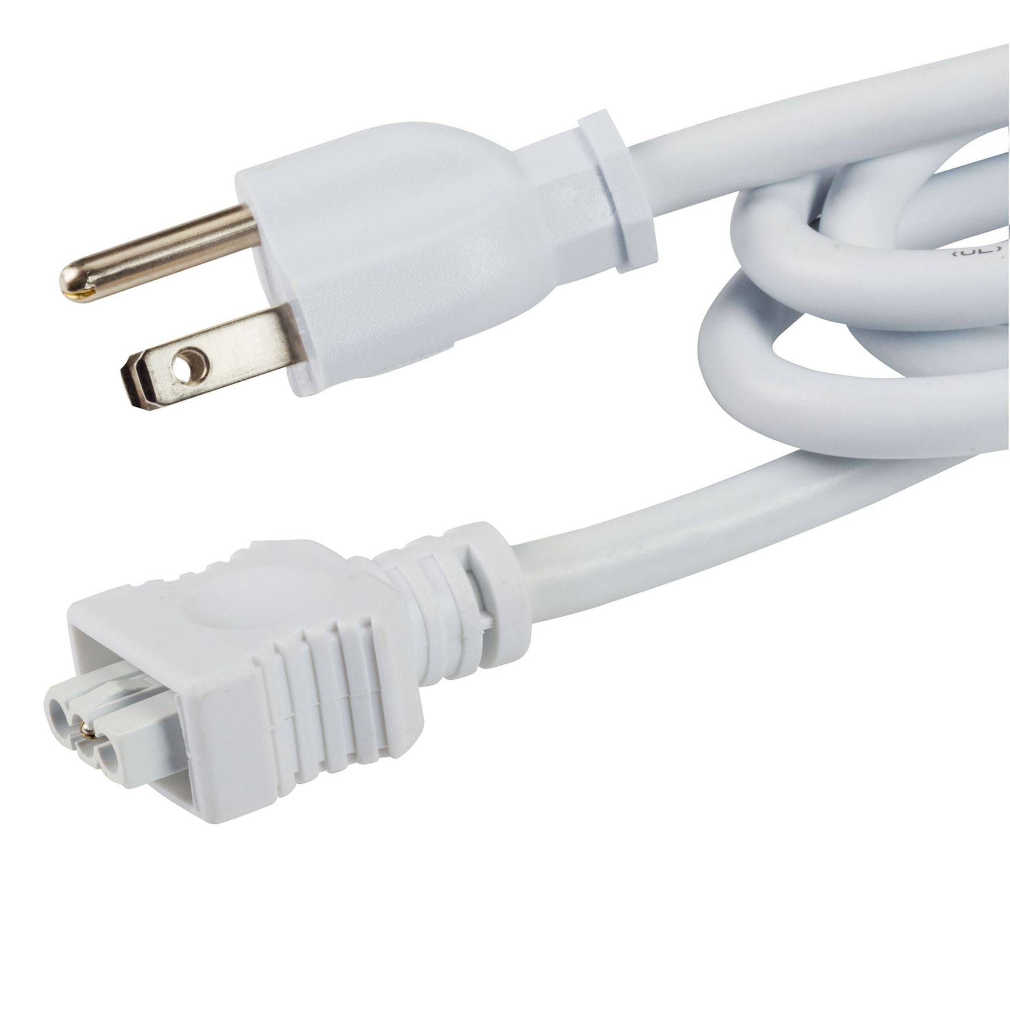5ft 3-Prong Cord for 6U Under cabinet lights, White
