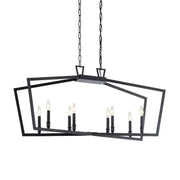Abbotswell 42" 8-Light Linear Chandelier, Black Finish